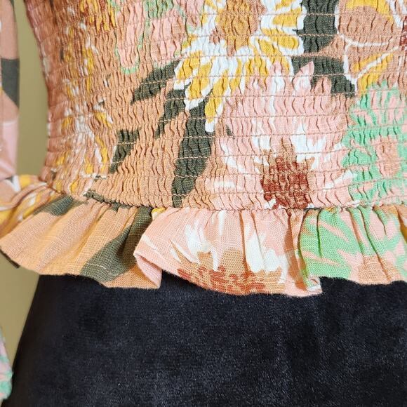 ROXY Off-the-shoulder Floral Print Top, Size Small - Picture 8 of 13